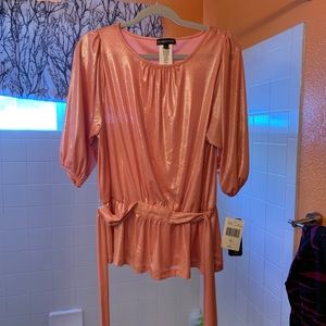 Rampage shiny pink party shirt NWT